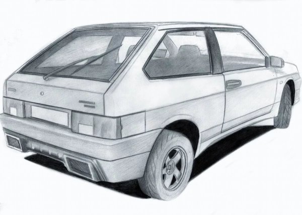 ВАЗ 2110 спереди нарисованная