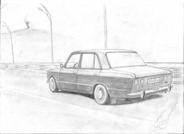 ВАЗ 2106 рисунок сзади дрифт