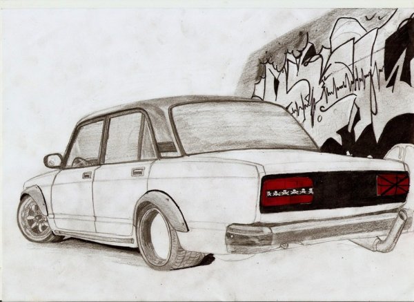 ВАЗ 2112 карандашом
