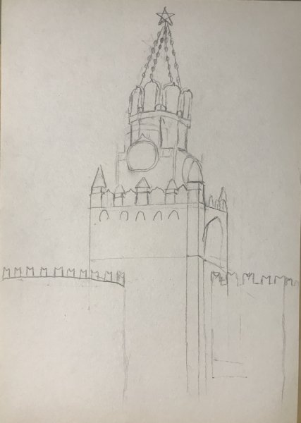 Москва рисунок карандашом