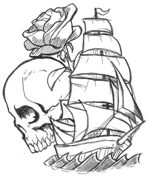 Раскраска пираты Карибского моря Кракен