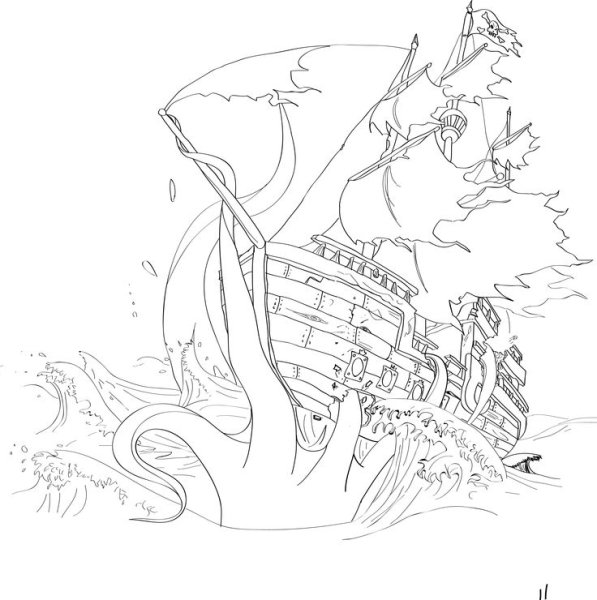 Летучий голландец корабль рисунок