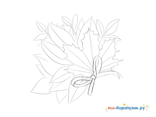 Букет из кленовых листьев рисунок
