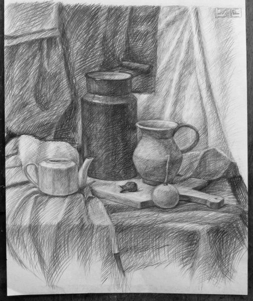 Построение бидона Академический рисунок