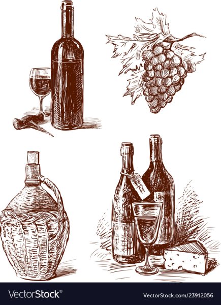 Эскизы бутылка винная
