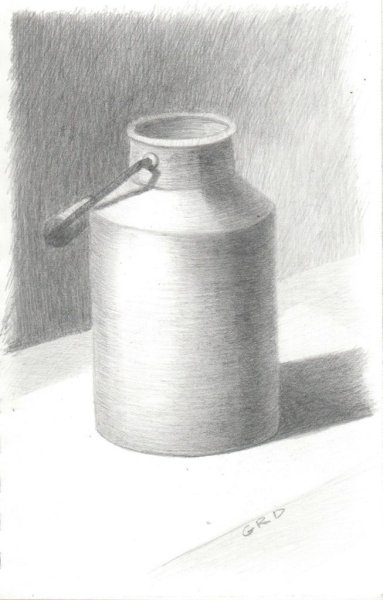 Натюрморт с бидоном карандашом