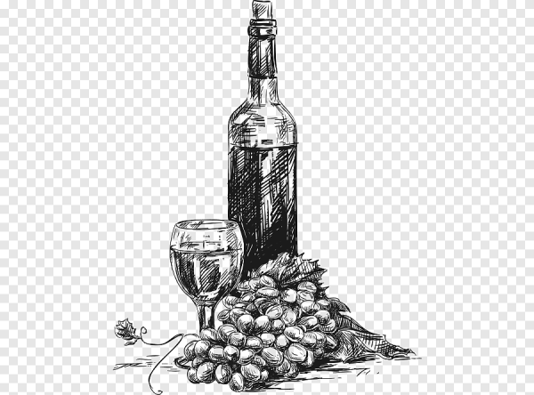 Нарисованная бутылка вина