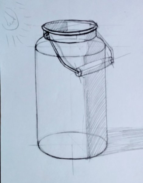 Кружка натюрморт карандашом