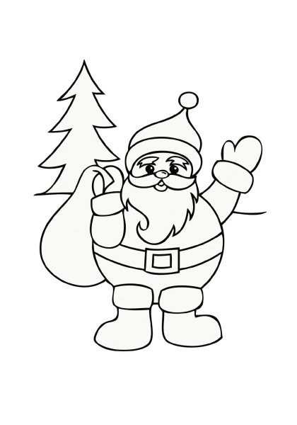 Поэтапное рисование Деда Мороза