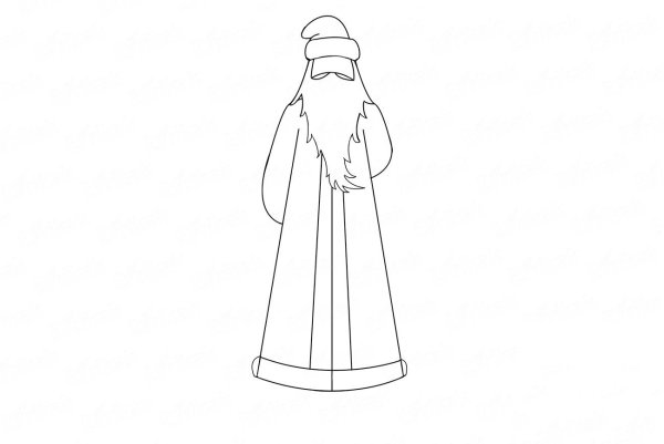 Схема рисования Деда Мороза