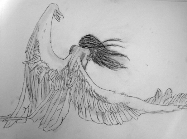 Ангел рисунок карандашом