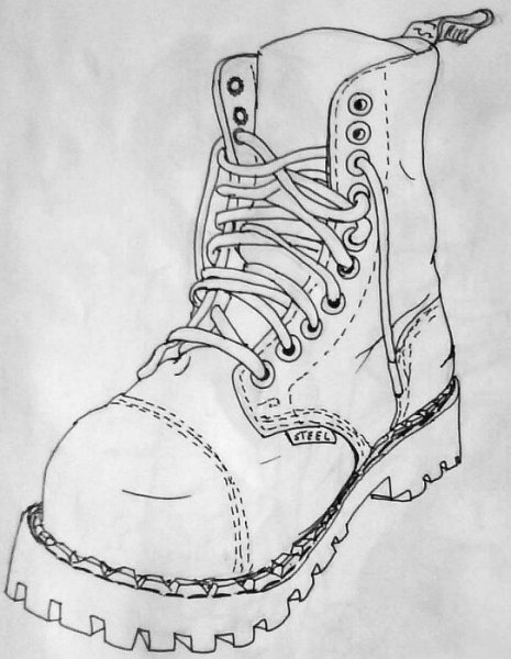 Берцы карандашом