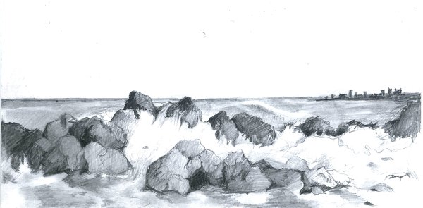 Рисунки моря карандашом для срисовки