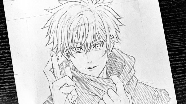 Годжо Сатору карандашом