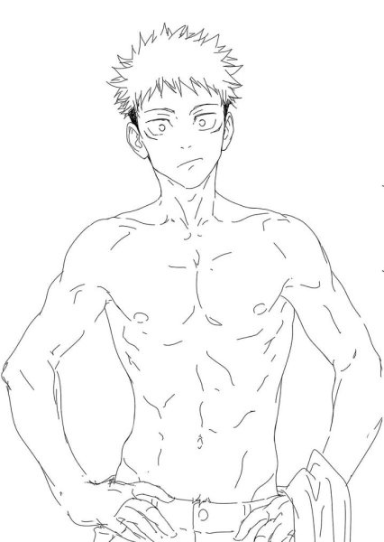 Магическая битва аниме Итадори Юдзи торс