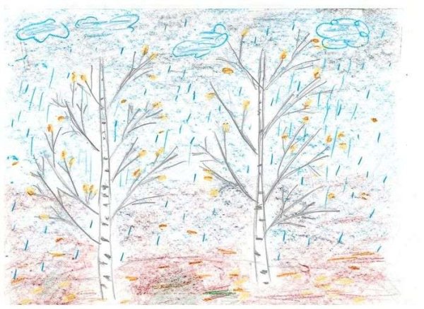 Осенний пейзаж карандашом для начинающих