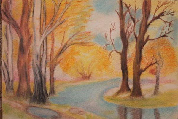 Осень простым карандашом