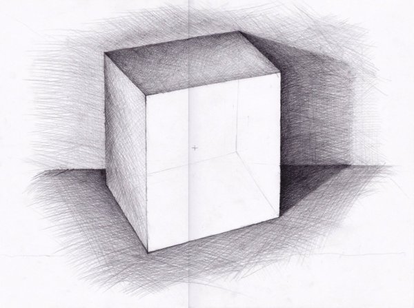 Рисование Куба карандашом