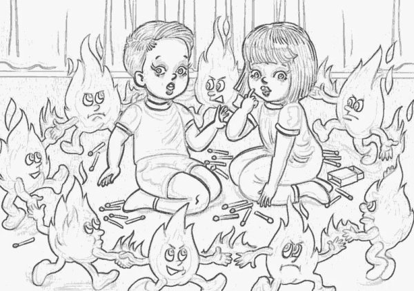 Раскраска пожар