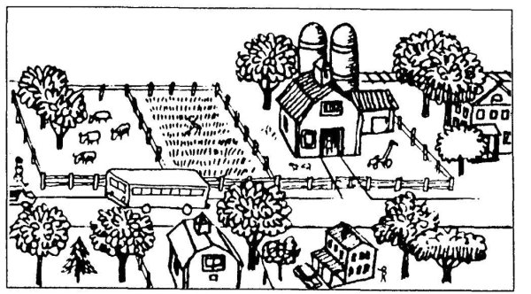Средневековая деревня раскраска