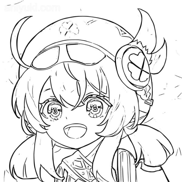 Раскраска Геншин Импакт кли