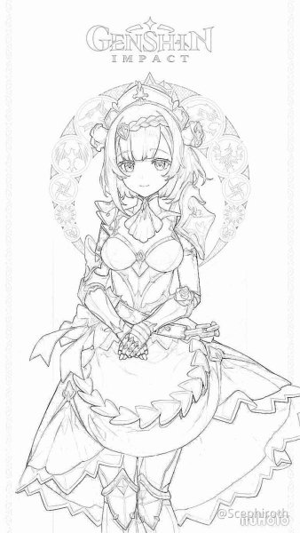 Раскраски Геншин Импакт Amber
