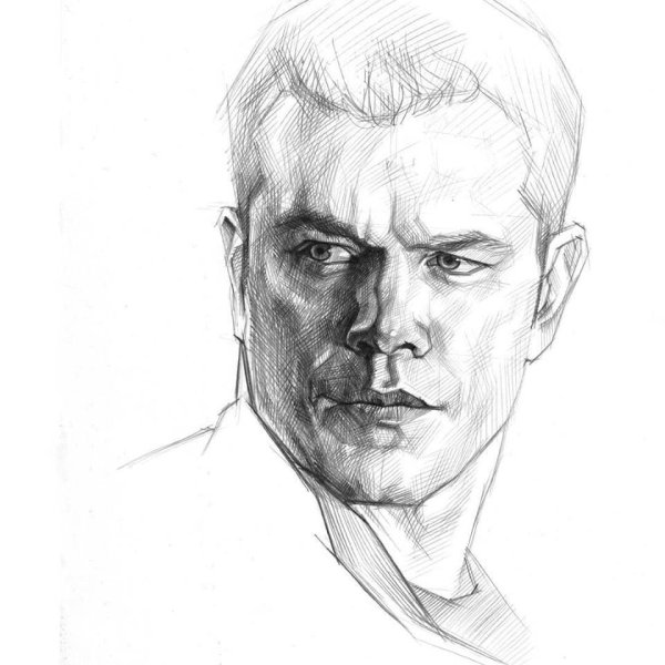 Портрет анфас карандашом