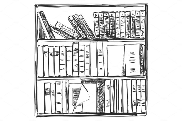 Книжная полка скетч