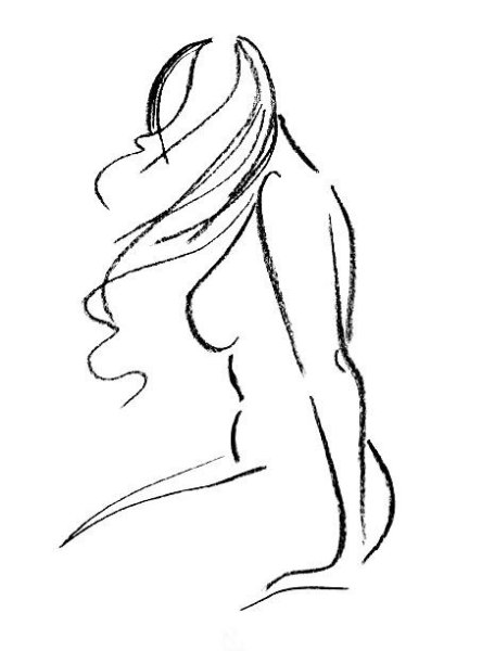 Женское тело карандашом