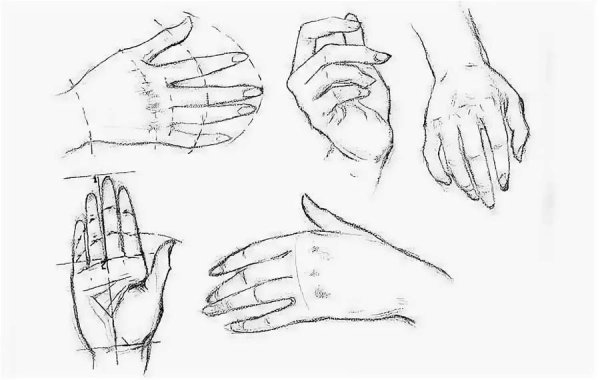 Зарисовки рук карандашом