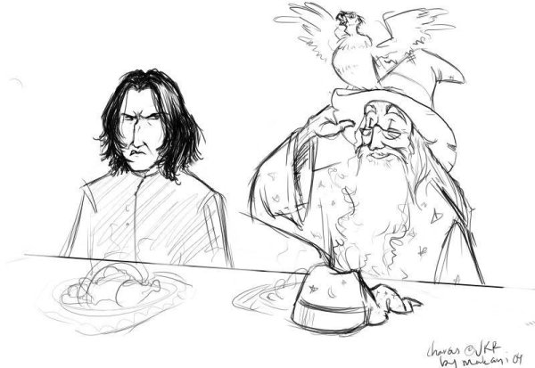 Раскраски Гарри Поттер Северус Снегг