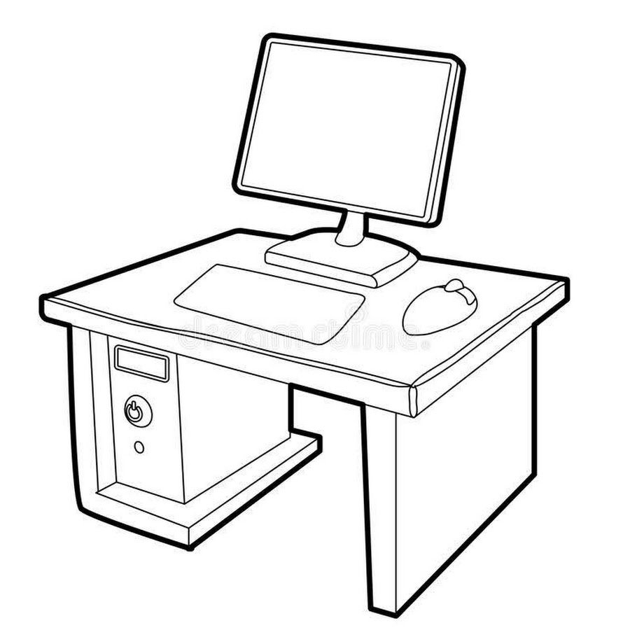 Нарисовать компьютерный стол
