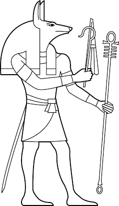 Бог Египта Анубис нарисовать