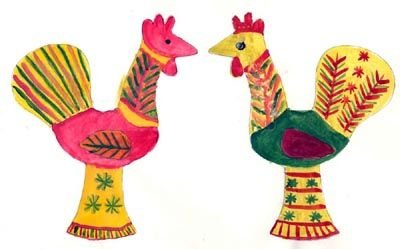 Филимоновский петушок роспись