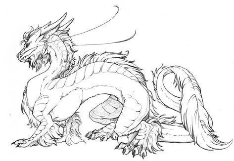 Рисунок китайского дракона для срисовки