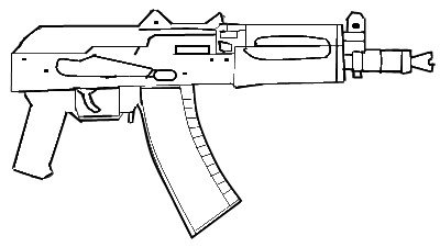 Раскраска автомат AK 47
