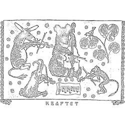 Раскраска квартет из басни Крылова