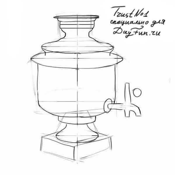 Рисунок самовар для детей карандашом (46 фото)