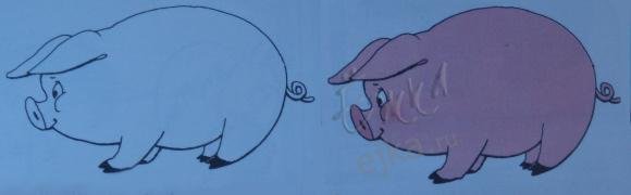 Раскраска к басне свинья под дубом