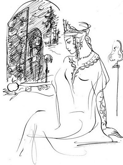 Сказка о мёртвой царевне и семи богатырях раскраска