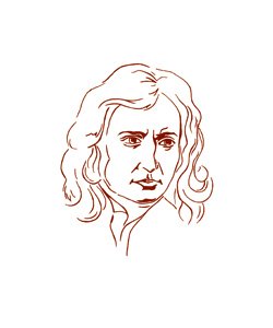 Исаак Ньютон портрет карандашом