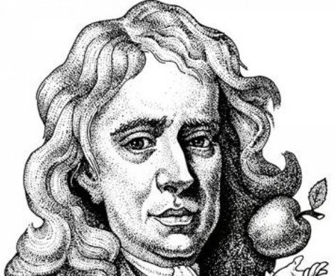 Ньютон на белом фоне