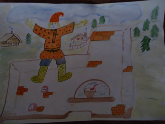 Рисование Емеля на печи