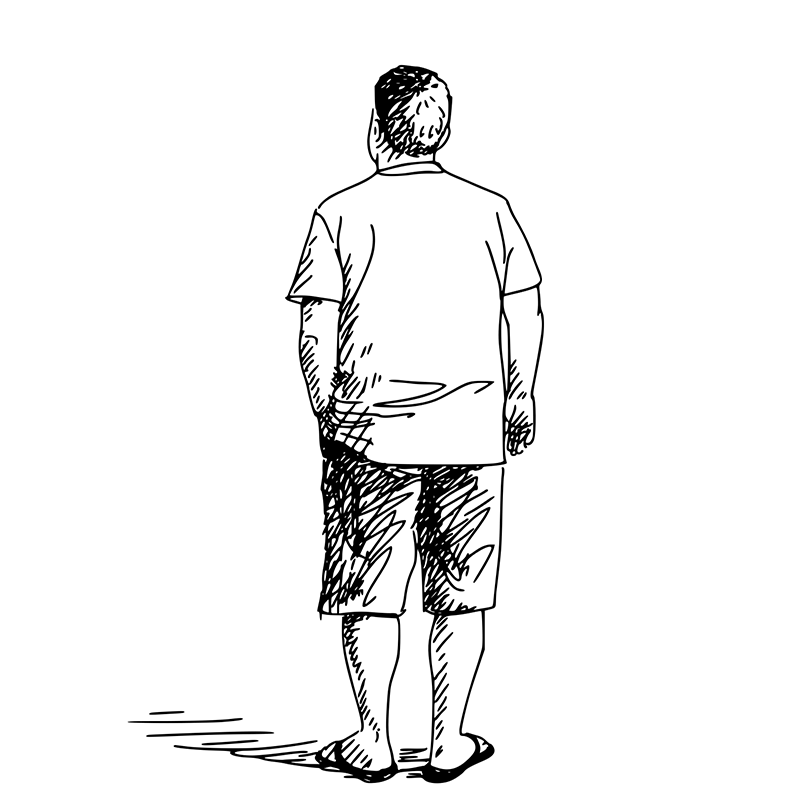 Как нарисовать человека со спины карандашом - 90 фото