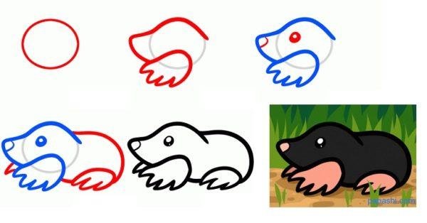 Нарисовать крота