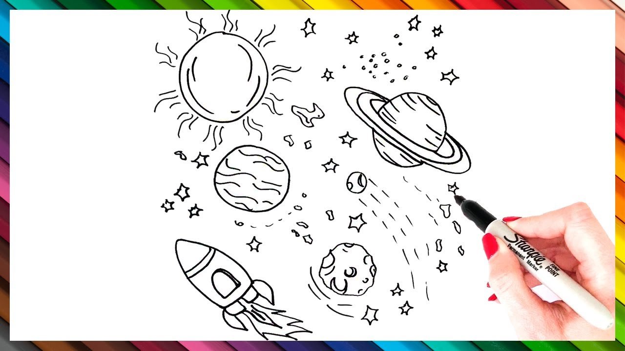 Рисуем космос пошагово. Космос рисунок карандашом. Космический рисунок карандашом. Космос рисунок легкий. Рисунок космоса карандашом для срисовки.