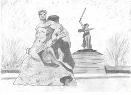 Мамаев Курган Сталинградская битва рисунок