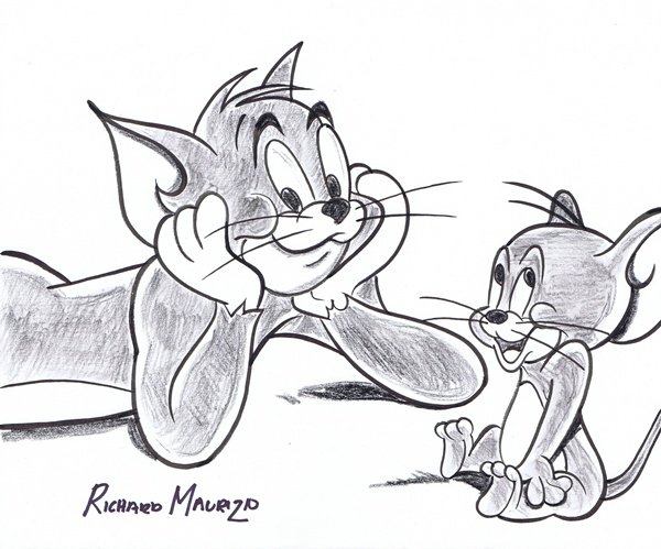 Том из мультфильма том и Джерри раскраска