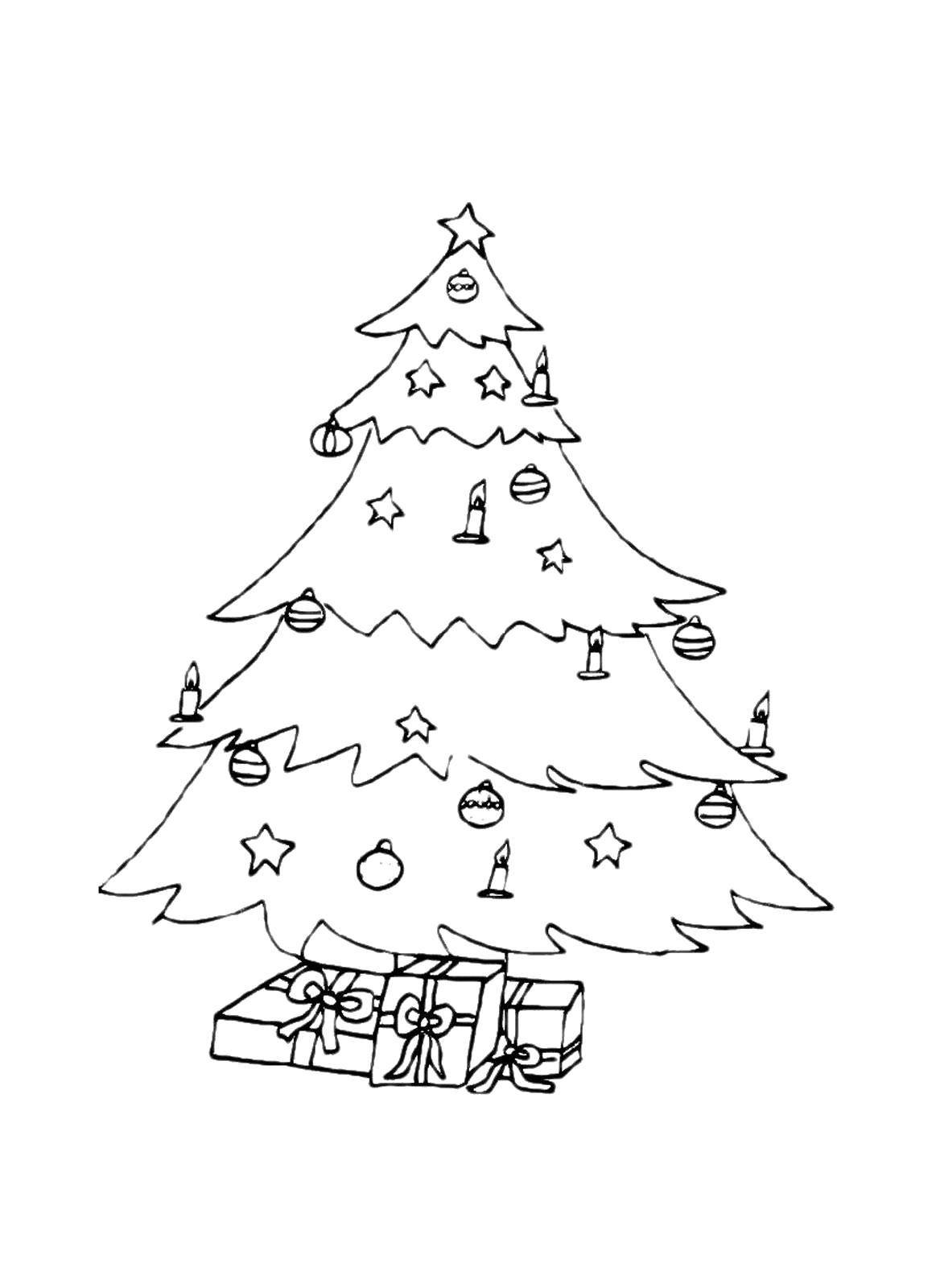 Рождественская елка карандашом