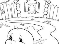 Колобок трафарет для рисования